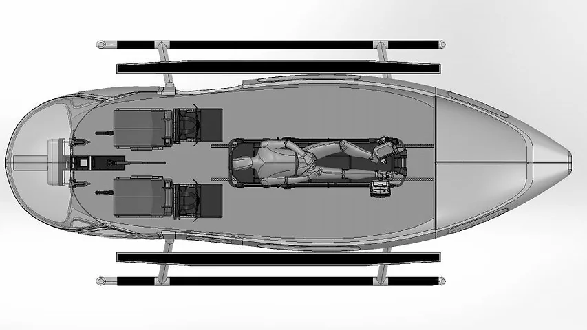 Uniqopter configuration for air ambulance - one patient