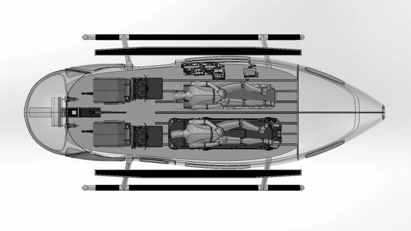 Uniqopter configuration for air ambulance - two patients